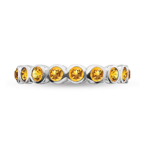 Stackable Expressions™ Yellow Crystal November Birthstone Eternity Band in Sterling Silver