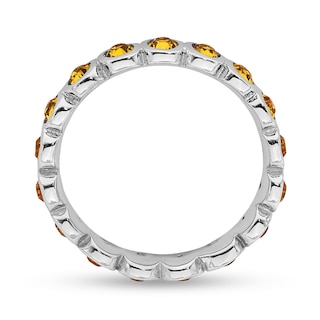 Stackable Expressions™ Yellow Crystal November Birthstone Eternity Band in Sterling Silver