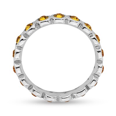 Stackable Expressions™ Yellow Crystal November Birthstone Eternity Band in Sterling Silver