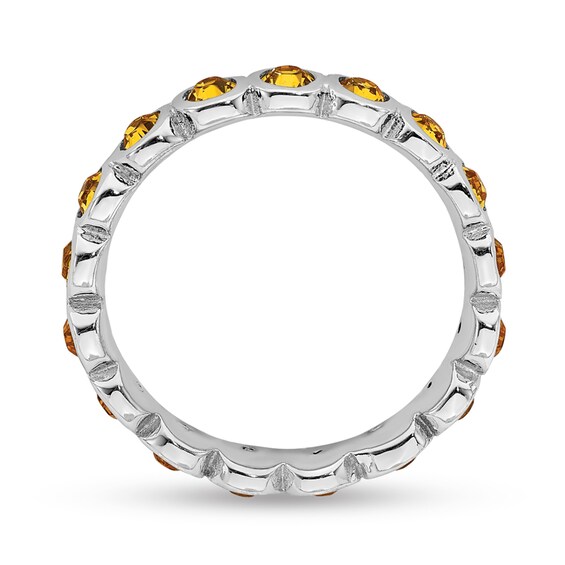 Stackable Expressions™ Yellow Crystal November Birthstone Eternity Band in Sterling Silver