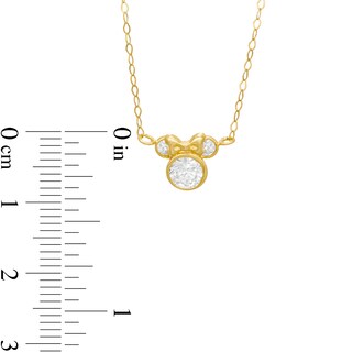 Child's 5.5mm Cubic Zirconia ©Disney Minnie Mouse Necklace in 10K Gold - 13"