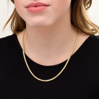 3.15mm Franco Snake Chain Necklace in Hollow 10K Gold - 20"