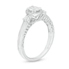 Emmy London 0.60 CT. T.W. Certified Oval Diamond Frame Vintage-Style Engagement Ring in 18K White Gold (F/VS2)