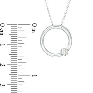 Marilyn Monroe™ Collection 0.085 CT. Diamond Solitaire Circle Pendant in Sterling Silver