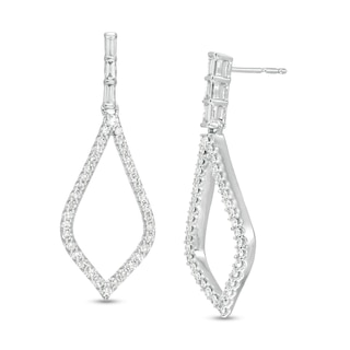 Marilyn Monroe™ Collection 0.37 CT. T.W. Diamond Teardrop Earrings in 10K White Gold