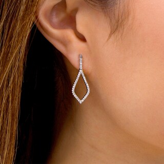 Marilyn Monroe™ Collection 0.37 CT. T.W. Diamond Teardrop Earrings in 10K White Gold