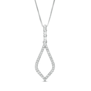 Marilyn Monroe™ Collection 0.18 CT. T.W. Diamond Teardrop Pendant in 10K White Gold