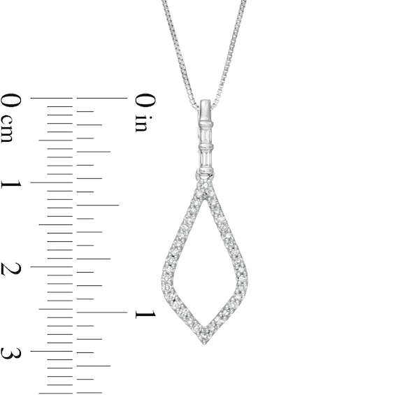 Marilyn Monroe™ Collection 0.18 CT. T.W. Diamond Teardrop Pendant in 10K White Gold