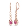 Thumbnail Image 0 of Le Vian® Oval Passion Ruby™ and Crème Brûlée Diamonds™ 0.24 CT. T.W. Diamond Drop Earrings in 14K Strawberry Gold™