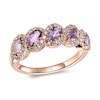 Le Vian® Oval Grape Amethyst™ and Crème Brûlée Diamonds™ 0.42 CT. T.W. Diamond Cascading Ring in 14K Strawberry Gold™