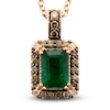 Thumbnail Image 0 of Le Vian® Costa Smeralda Emerald™ and 0.21 CT. T.W. Diamond Frame Pendant in 14K Strawberry Gold™