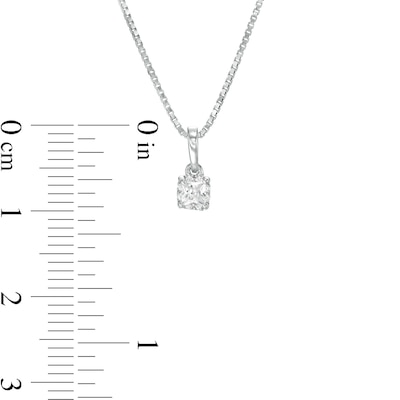 0.12 CT. T.W. Certified Canadian Princess-Cut Diamond Frame Pendant in 14K White Gold (I/I2)