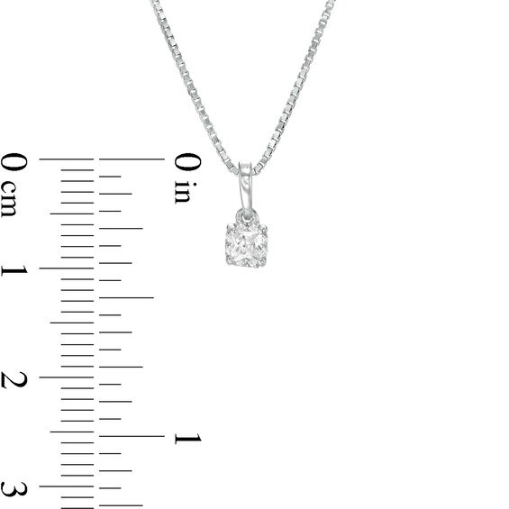 0.12 CT. T.W. Certified Canadian Princess-Cut Diamond Frame Pendant in 14K White Gold (I/I2)