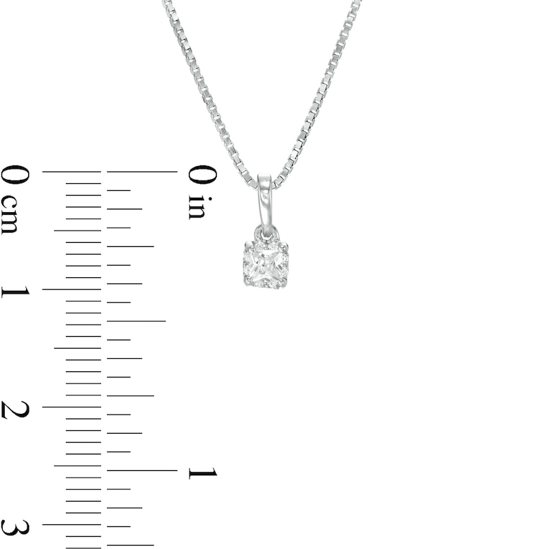 0.12 CT. T.W. Certified Canadian Princess-Cut Diamond Frame Pendant in 14K White Gold (I/I2)|Peoples Jewellers