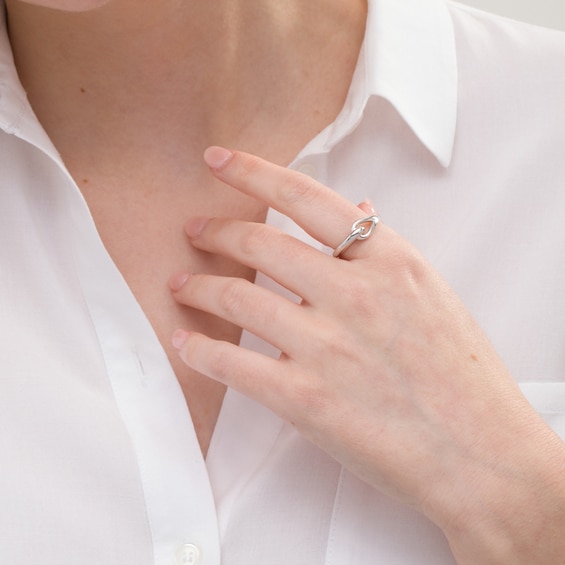 Love + Be Loved Heart Loop Ring in Sterling Silver