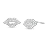 Marilyn Monroe™ Collection 0.13 CT. T.W. Diamond Lip Stud Earrings in Sterling Silver