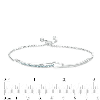 Love + Be Loved Blue Topaz Loop Bolo Bracelet in Sterling Silver - 9.5"