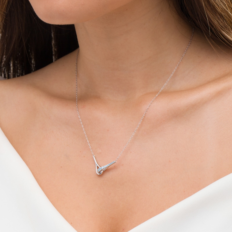 Love + Be Loved Blue Topaz Loop Necklace in Sterling Silver