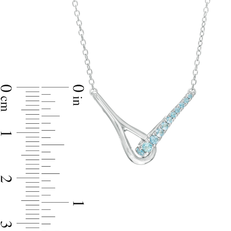 Love + Be Loved Blue Topaz Loop Necklace in Sterling Silver