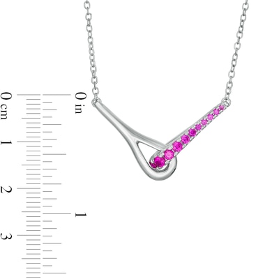 Love + Be Loved Lab-Created Ruby Loop Necklace in Sterling Silver