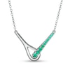 Love + Be Loved Lab-Created Emerald Loop Necklace in Sterling Silver