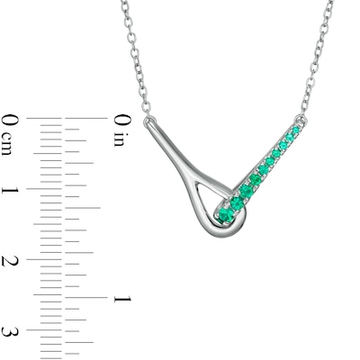 Love + Be Loved Lab-Created Emerald Loop Necklace in Sterling Silver