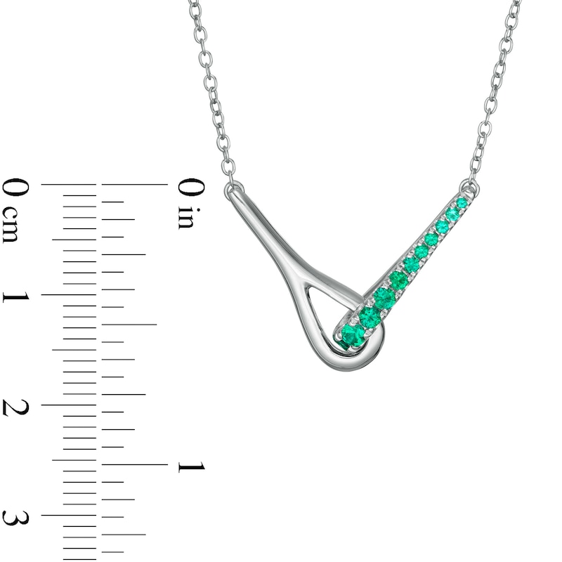 Love + Be Loved Lab-Created Emerald Loop Necklace in Sterling Silver|Peoples Jewellers