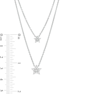 Marilyn Monroe™ Collection 0.18 CT. T.W. Diamond Double Strand Star Necklace in Sterling Silver