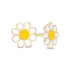 Thumbnail Image 0 of Child's White and Yellow Enamel Flower Stud Earrings in 10K Gold