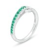 Thumbnail Image 2 of Love + Be Loved Lab-Created Emerald Heart Loop Ring in Sterling Silver