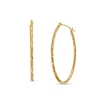 Thumbnail Image 0 of Diamond-Cut Oval Hoop Earrings in 10K Gold