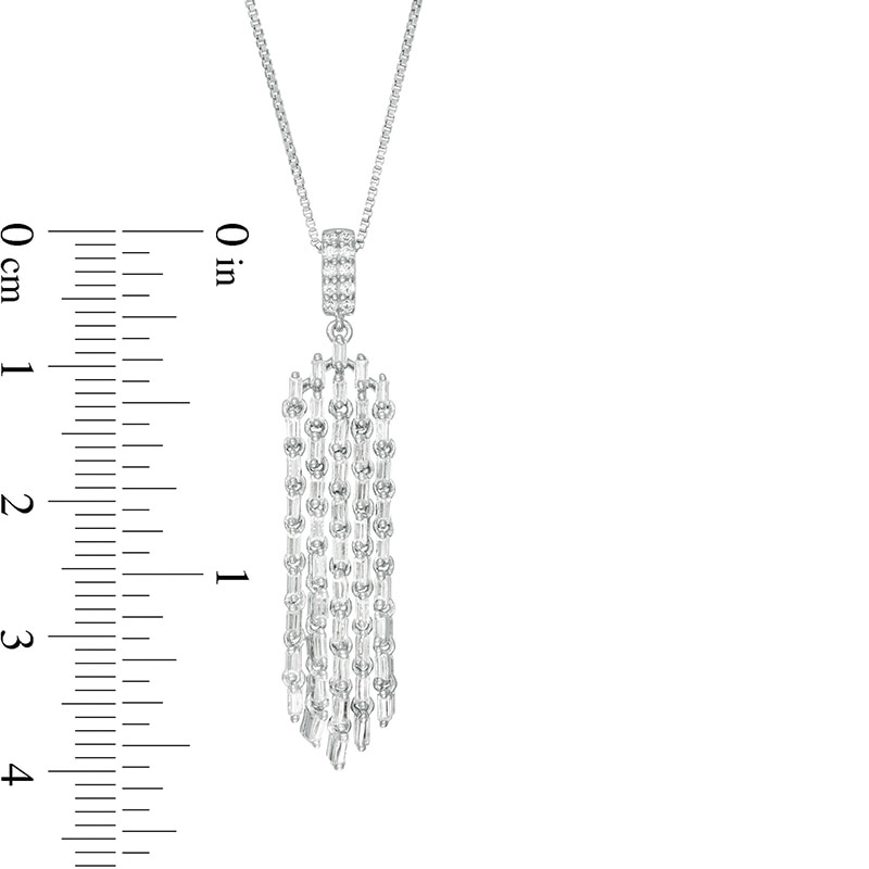 Marilyn Monroe™ Collection 0.45 CT. T.W. Diamond Tassel Dangle Pendant in 10K White Gold