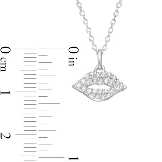 Marilyn Monroe™ Collection 0.13 CT. T.W. Diamond Lips Pendant in Sterling Silver