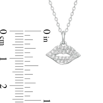 Marilyn Monroe™ Collection 0.13 CT. T.W. Diamond Lips Pendant in Sterling Silver