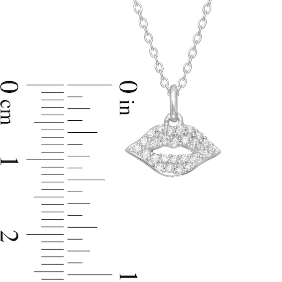 Marilyn Monroe™ Collection 0.13 CT. T.W. Diamond Lips Pendant in Sterling Silver