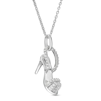 Marilyn Monroe™ Collection 0.13 CT. T.W. Diamond Stiletto Sandal Pendant in Sterling Silver