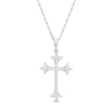 0.145 CT. T.W. Diamond Flared Cross Pendant in Sterling Silver