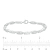 Thumbnail Image 2 of 0.37 CT. T.W. Diamond Alternating Marquise Link Bracelet in Sterling Silver - 7.5"