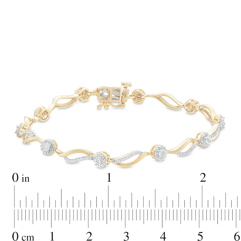 0.29 CT. T.W. Diamond Alternating Wave Bracelet in 10K Gold|Peoples Jewellers