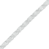 Thumbnail Image 0 of 0.23 CT. T.W. Diamond Floral "XO" Link Bracelet in Sterling Silver - 7.25"