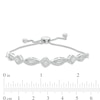 Thumbnail Image 2 of 0.23 CT. T.W. Diamond Tilted Cushion Frame Alternating Bolo Bracelet in Sterling Silver - 9.5"