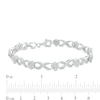 Thumbnail Image 2 of 0.23 CT. T.W. Composite Diamond Alternating Infinity Link Bracelet in Sterling Silver - 7.5"