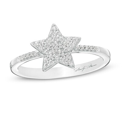 Marilyn Monroe™ Collection 0.15 T. T.W. Diamond Star Ring in Sterling Silver