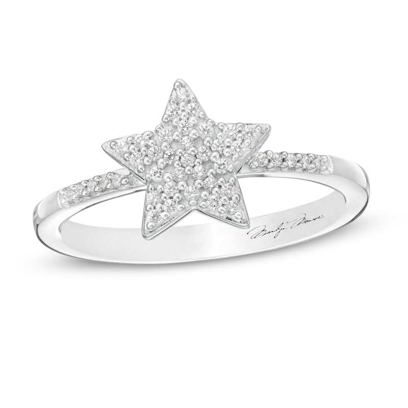 Marilyn Monroe™ Collection 0.15 T. T.W. Diamond Star Ring in Sterling Silver