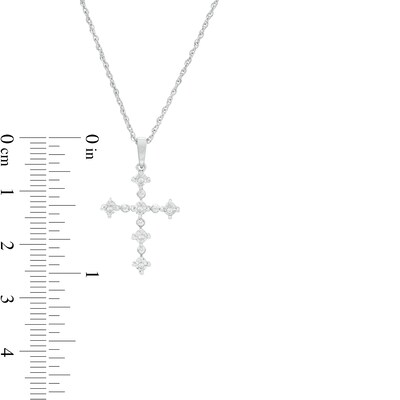 Diamond Accent Alternating Large and Small Cross Pendant in Sterling Silver