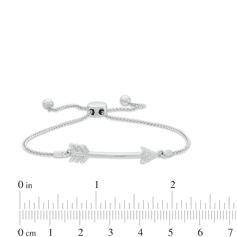 0.04 CT. T.W. Diamond Arrow Bolo Bracelet in Sterling Silver - 9.5"|Peoples Jewellers