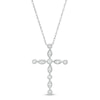 0.115 CT. T.W. Diamond Vintage-Style Cross Pendant in Sterling Silver