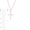 Thumbnail Image 2 of 0.18 CT. T.W. Baguette and Round Diamond Cross Pendant in 10K Rose Gold