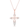 0.065 CT. T.W. Diamond Cross Pendant in 10K Rose Gold