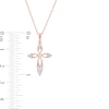 0.065 CT. T.W. Diamond Cross Pendant in 10K Rose Gold